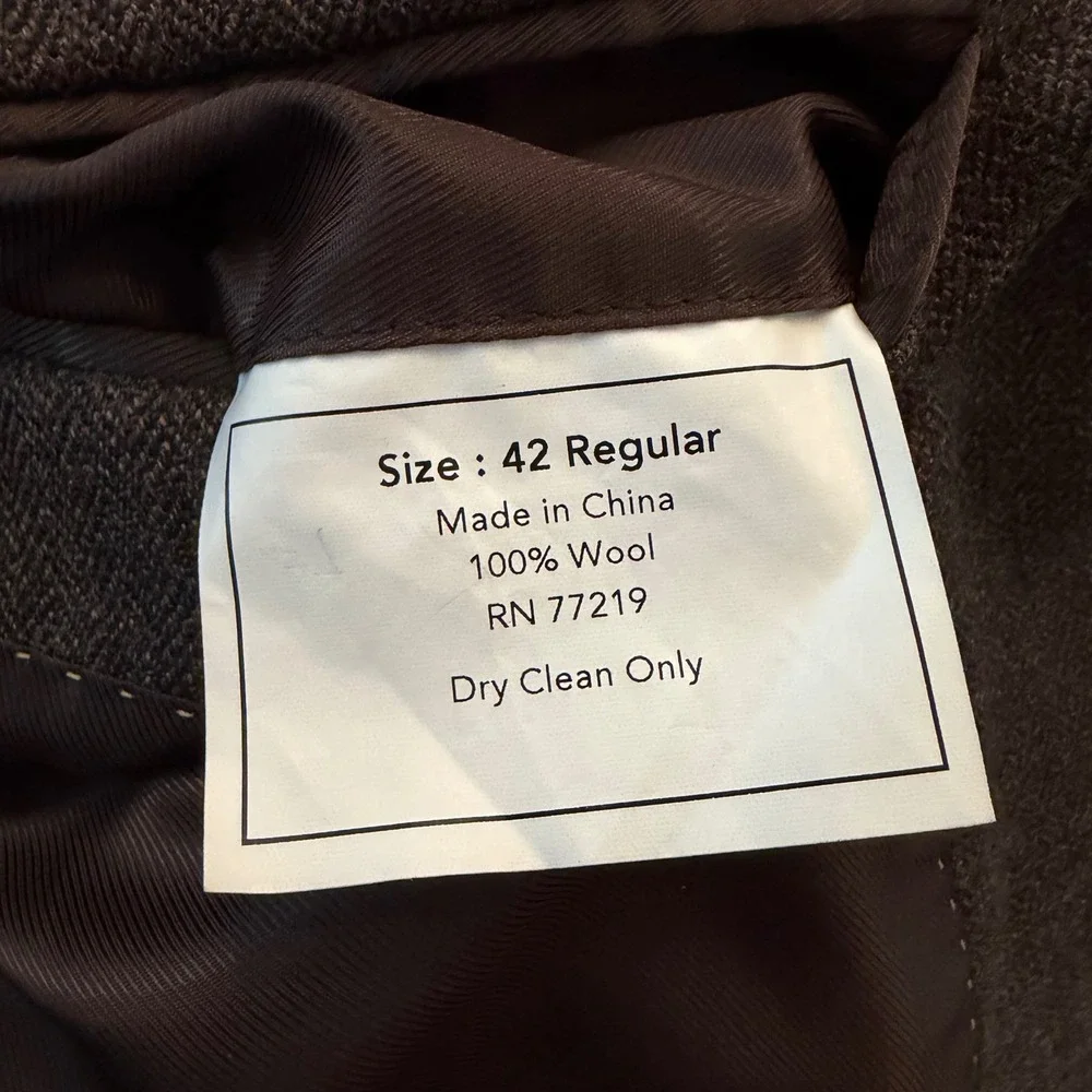 Pronto Uomo Platinum Luxury Wool Blazer Brown Herringbone Sport Coat 42 Regular
